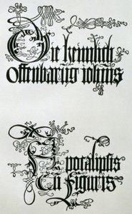 Inscriptions in Gothic Script, the Lower from the Titlepage from 